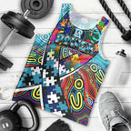 Autism Awareness Australia Port Adelaide Power Men Tank Top Aboriginal Indigenous Art