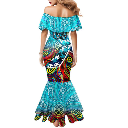 Autism Awareness Australia Port Adelaide Power Mermaid Dress Aboriginal Indigenous Art