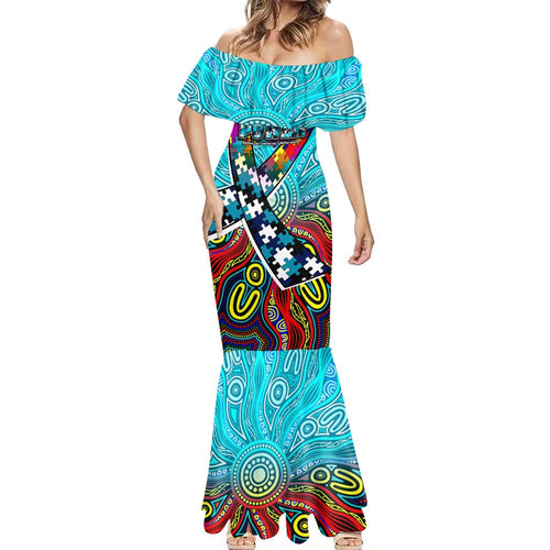 Autism Awareness Australia Port Adelaide Power Mermaid Dress Aboriginal Indigenous Art