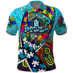 Autism Awareness Australia Port Adelaide Power Polo Shirt Aboriginal Indigenous Art