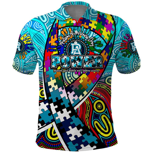 Autism Awareness Australia Port Adelaide Power Polo Shirt Aboriginal Indigenous Art