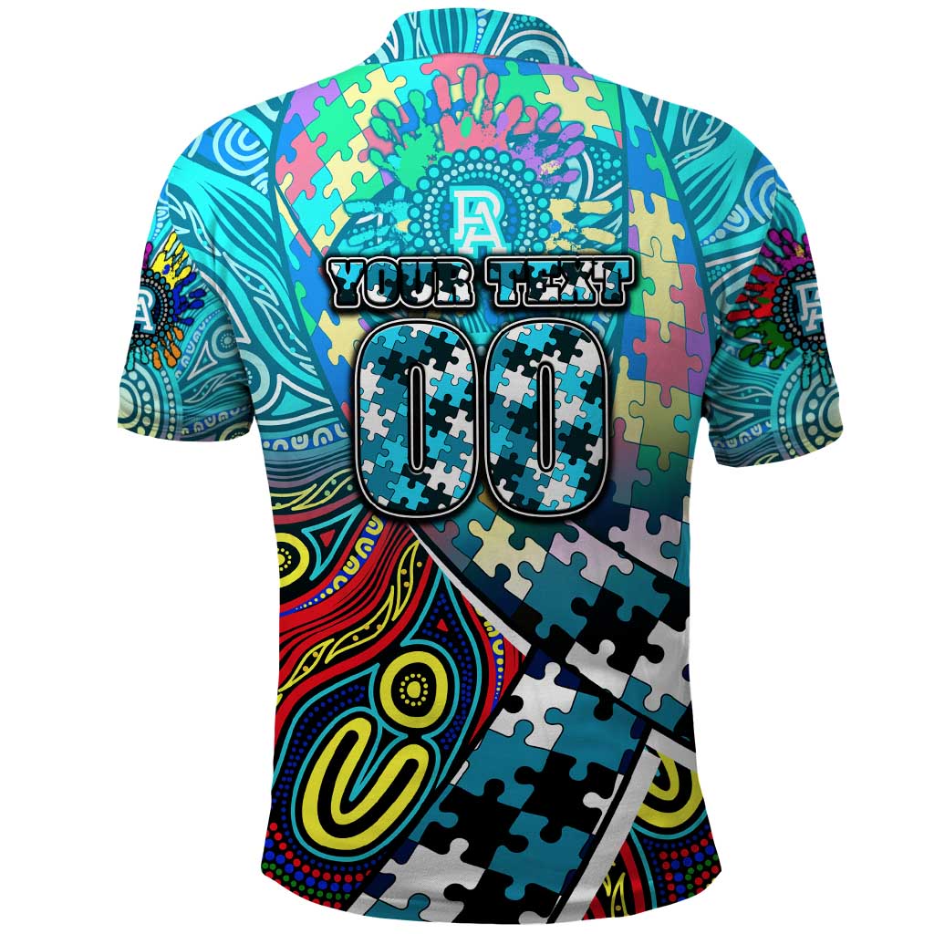 Autism Awareness Australia Port Adelaide Power Polo Shirt Aboriginal Indigenous Art