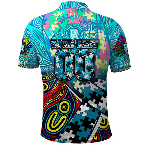 Autism Awareness Australia Port Adelaide Power Polo Shirt Aboriginal Indigenous Art
