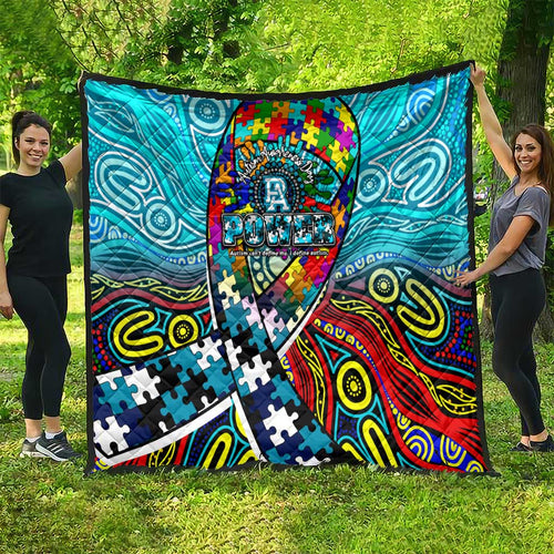 Autism Awareness Australia Port Adelaide Power Quilt Aboriginal Indigenous Art
