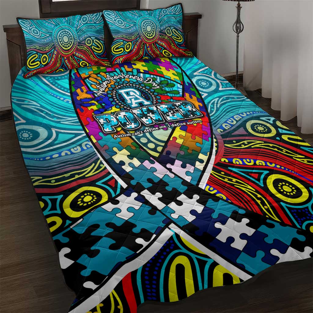 Autism Awareness Australia Port Adelaide Power Quilt Bed Set Aboriginal Indigenous Art