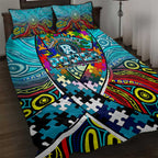 Autism Awareness Australia Port Adelaide Power Quilt Bed Set Aboriginal Indigenous Art