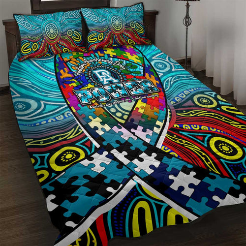 Autism Awareness Australia Port Adelaide Power Quilt Bed Set Aboriginal Indigenous Art