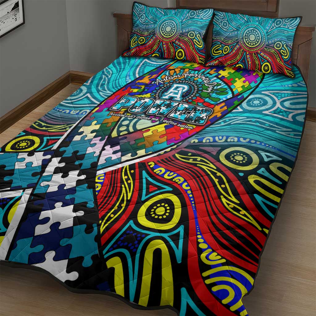 Autism Awareness Australia Port Adelaide Power Quilt Bed Set Aboriginal Indigenous Art