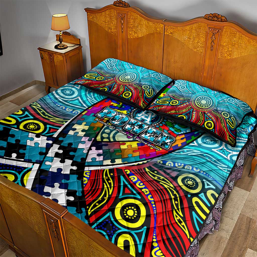 Autism Awareness Australia Port Adelaide Power Quilt Bed Set Aboriginal Indigenous Art