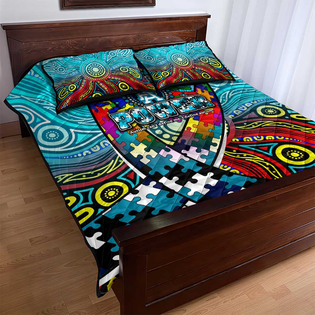 Autism Awareness Australia Port Adelaide Power Quilt Bed Set Aboriginal Indigenous Art