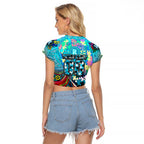 Autism Awareness Australia Port Adelaide Power Raglan Cropped T Shirt Aboriginal Indigenous Art