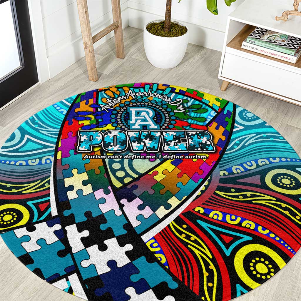 Autism Awareness Australia Port Adelaide Power Round Carpet Aboriginal Indigenous Art