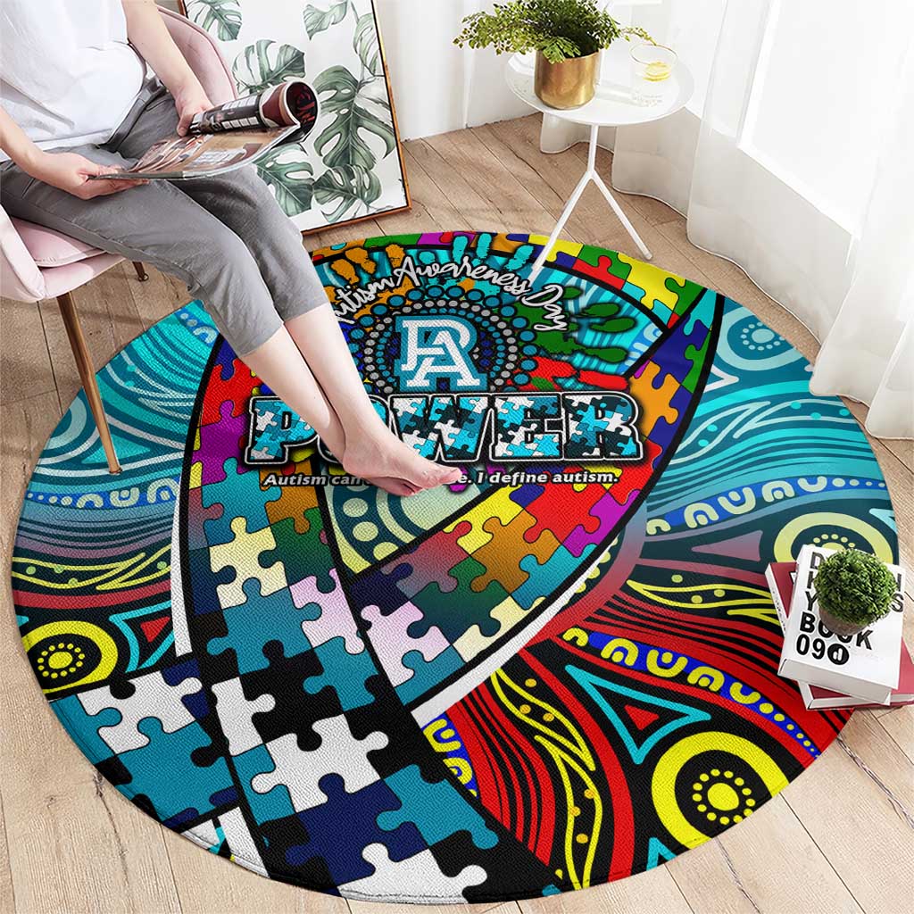 Autism Awareness Australia Port Adelaide Power Round Carpet Aboriginal Indigenous Art