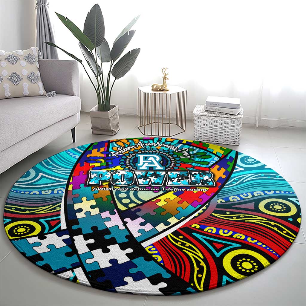 Autism Awareness Australia Port Adelaide Power Round Carpet Aboriginal Indigenous Art