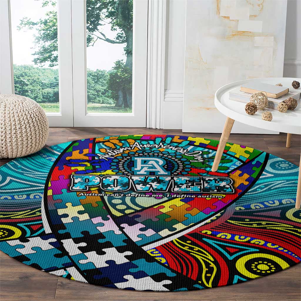 Autism Awareness Australia Port Adelaide Power Round Carpet Aboriginal Indigenous Art