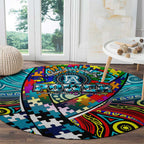 Autism Awareness Australia Port Adelaide Power Round Carpet Aboriginal Indigenous Art