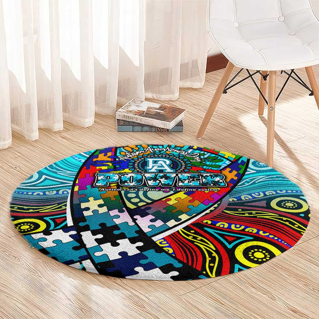 Autism Awareness Australia Port Adelaide Power Round Carpet Aboriginal Indigenous Art