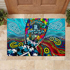 Autism Awareness Australia Port Adelaide Power Rubber Doormat Aboriginal Indigenous Art