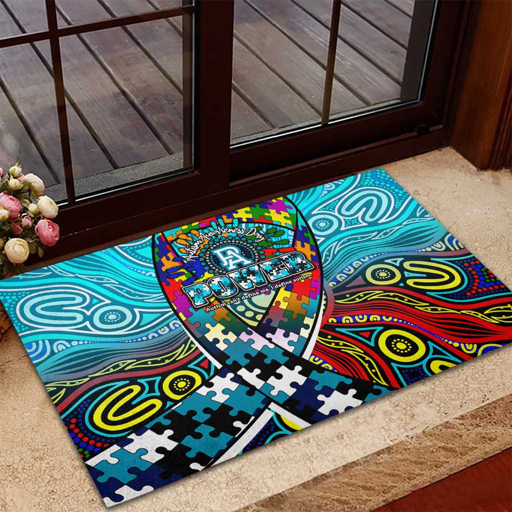 Autism Awareness Australia Port Adelaide Power Rubber Doormat Aboriginal Indigenous Art