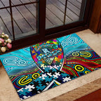 Autism Awareness Australia Port Adelaide Power Rubber Doormat Aboriginal Indigenous Art