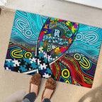 Autism Awareness Australia Port Adelaide Power Rubber Doormat Aboriginal Indigenous Art