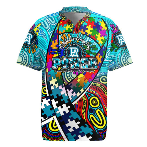 Autism Awareness Australia Port Adelaide Power Rugby Jersey Aboriginal Indigenous Art