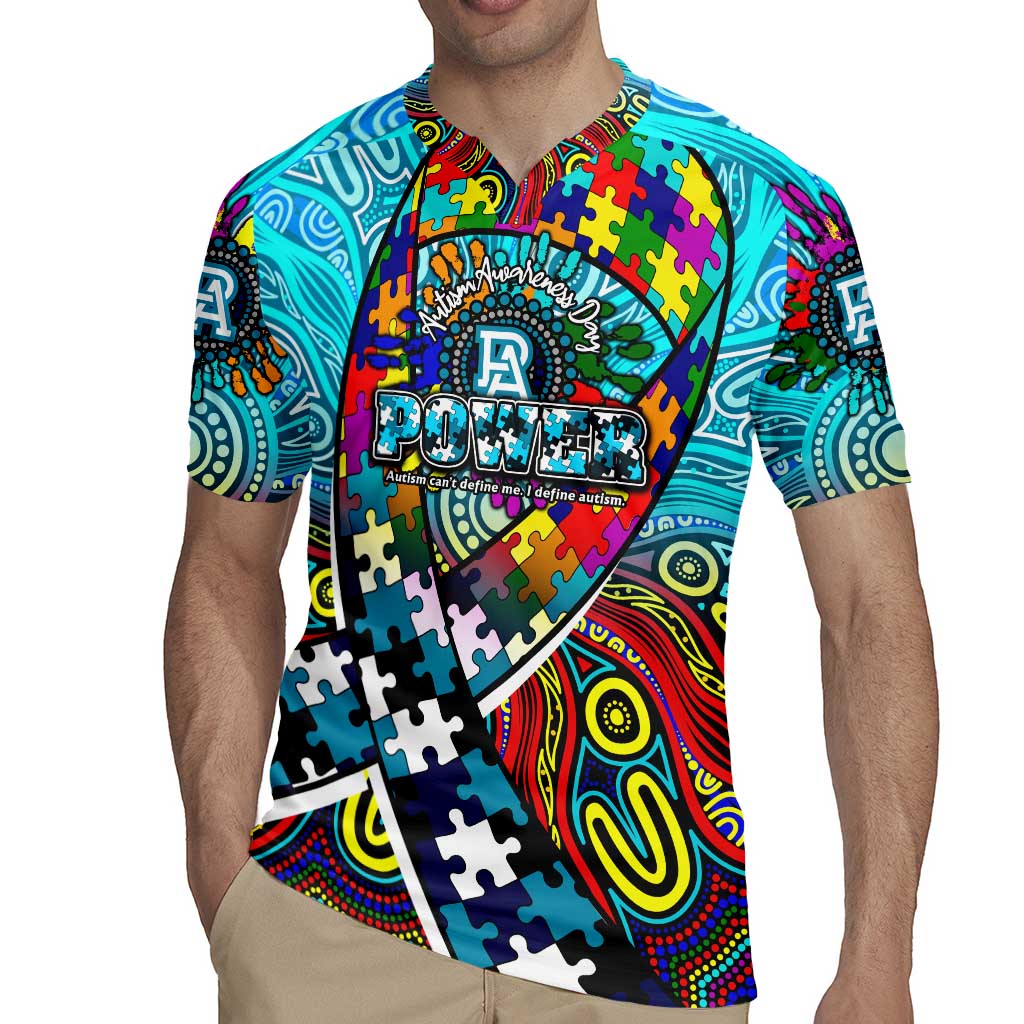 Autism Awareness Australia Port Adelaide Power Rugby Jersey Aboriginal Indigenous Art