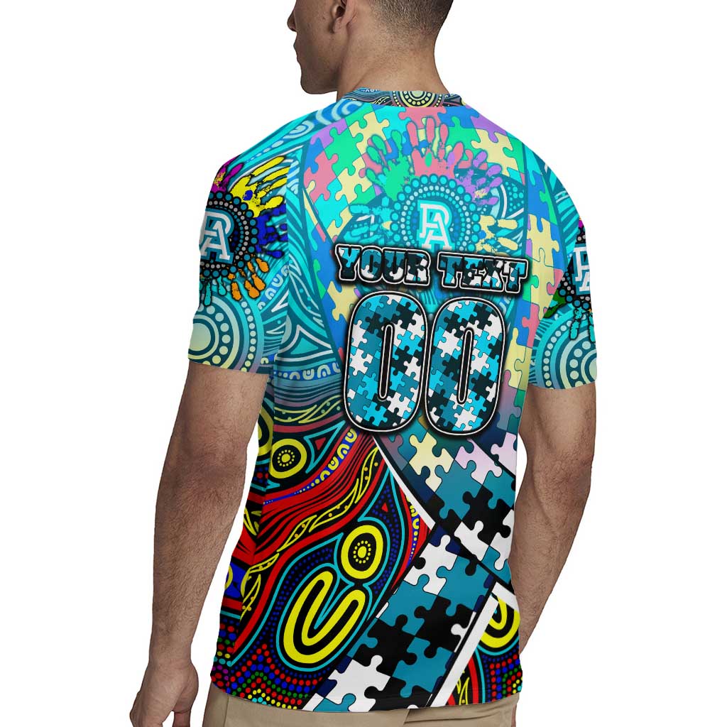 Autism Awareness Australia Port Adelaide Power Rugby Jersey Aboriginal Indigenous Art