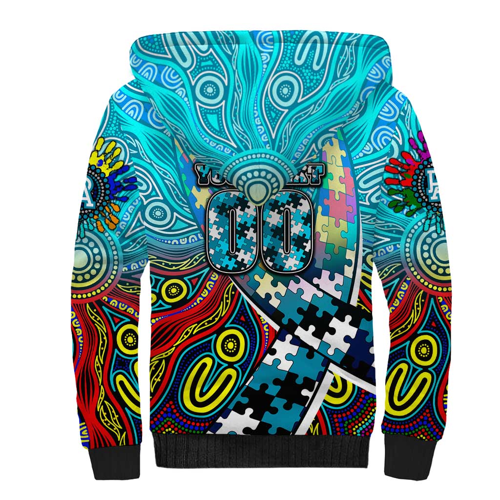 Autism Awareness Australia Port Adelaide Power Sherpa Hoodie Aboriginal Indigenous Art