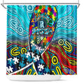 Autism Awareness Australia Port Adelaide Power Shower Curtain Aboriginal Indigenous Art