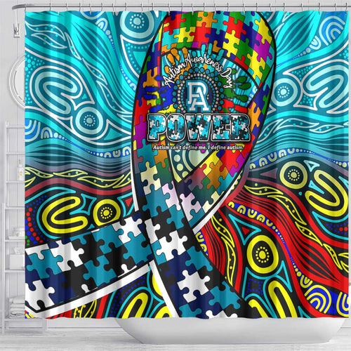 Autism Awareness Australia Port Adelaide Power Shower Curtain Aboriginal Indigenous Art
