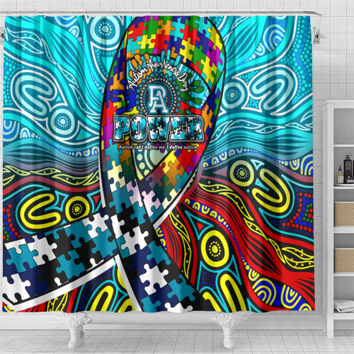 Autism Awareness Australia Port Adelaide Power Shower Curtain Aboriginal Indigenous Art