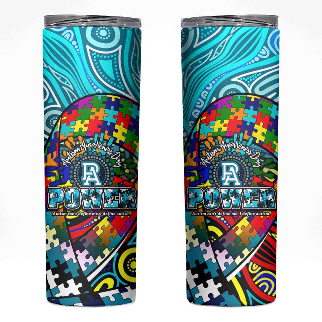 Autism Awareness Australia  Port Adelaide Power Skinny Tumbler Aboriginal Indigenous Art