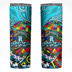 Autism Awareness Australia  Port Adelaide Power Skinny Tumbler Aboriginal Indigenous Art