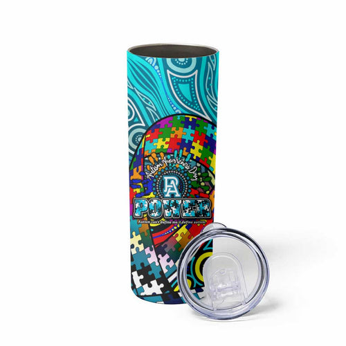 Autism Awareness Australia  Port Adelaide Power Skinny Tumbler Aboriginal Indigenous Art