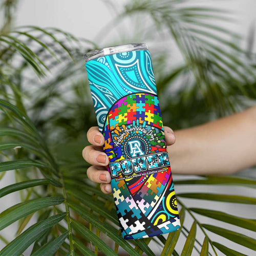 Autism Awareness Australia  Port Adelaide Power Skinny Tumbler Aboriginal Indigenous Art