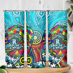 Autism Awareness Australia  Port Adelaide Power Skinny Tumbler Aboriginal Indigenous Art