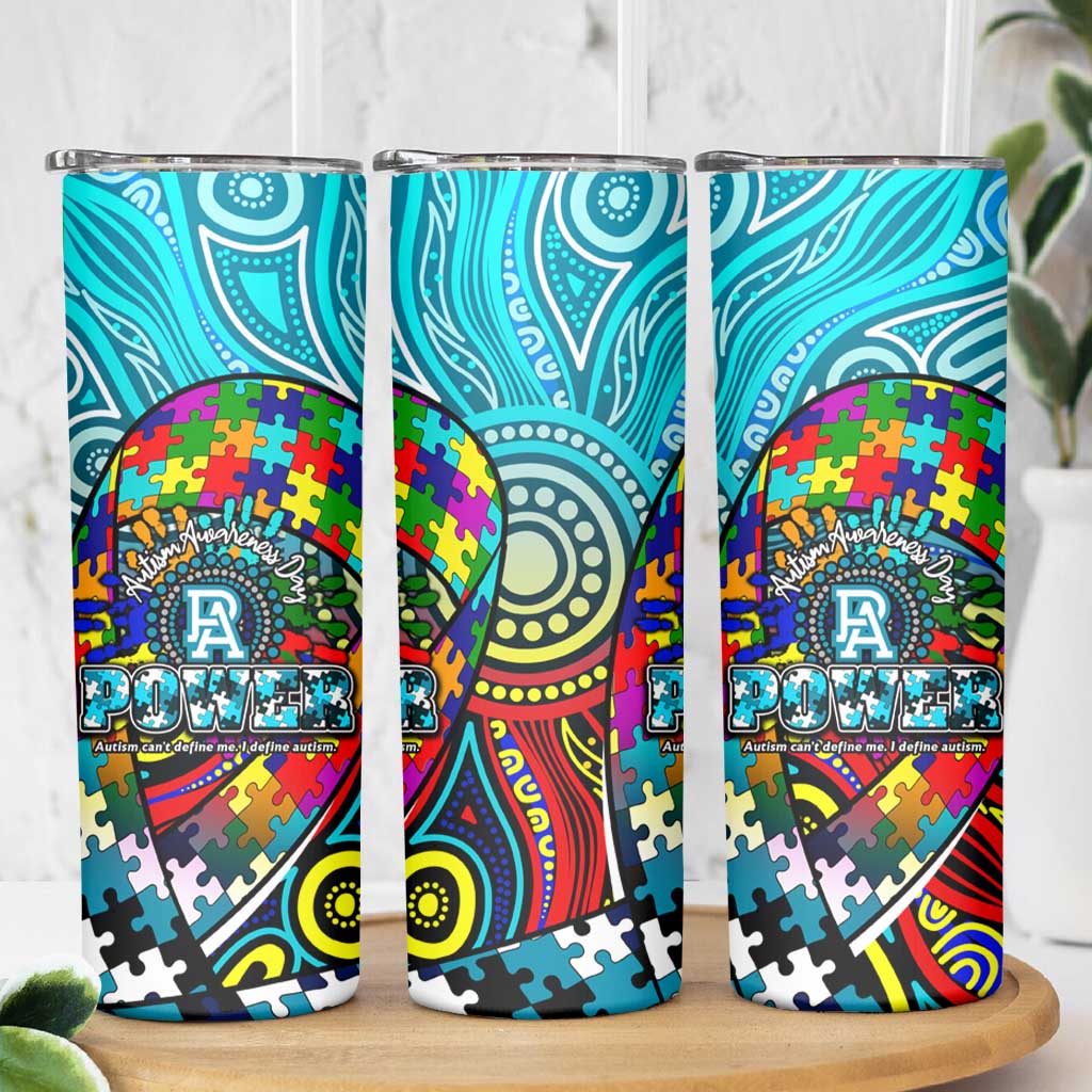 Autism Awareness Australia  Port Adelaide Power Skinny Tumbler Aboriginal Indigenous Art