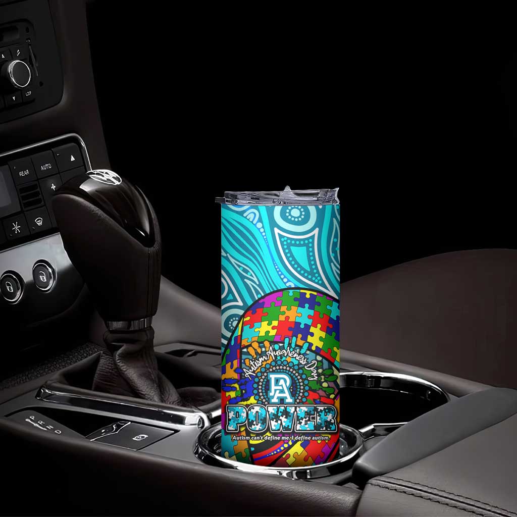 Autism Awareness Australia  Port Adelaide Power Skinny Tumbler Aboriginal Indigenous Art