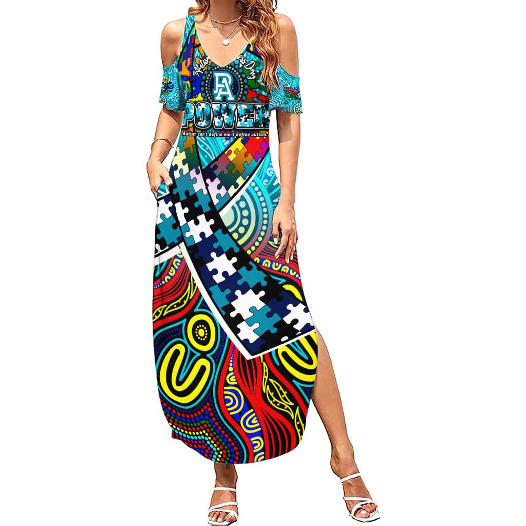 Autism Awareness Australia Port Adelaide Power Summer Maxi Dress Aboriginal Indigenous Art