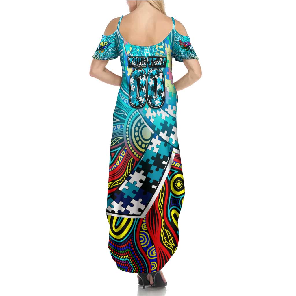 Autism Awareness Australia Port Adelaide Power Summer Maxi Dress Aboriginal Indigenous Art