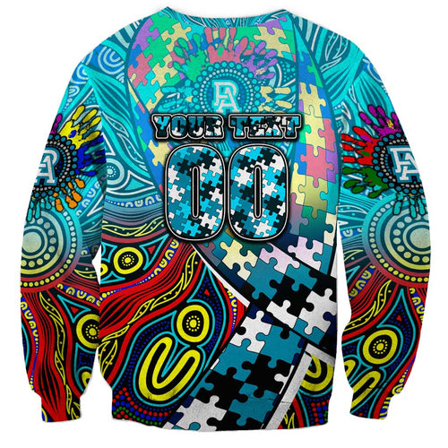 Autism Awareness Australia Port Adelaide Power Sweatshirt Aboriginal Indigenous Art
