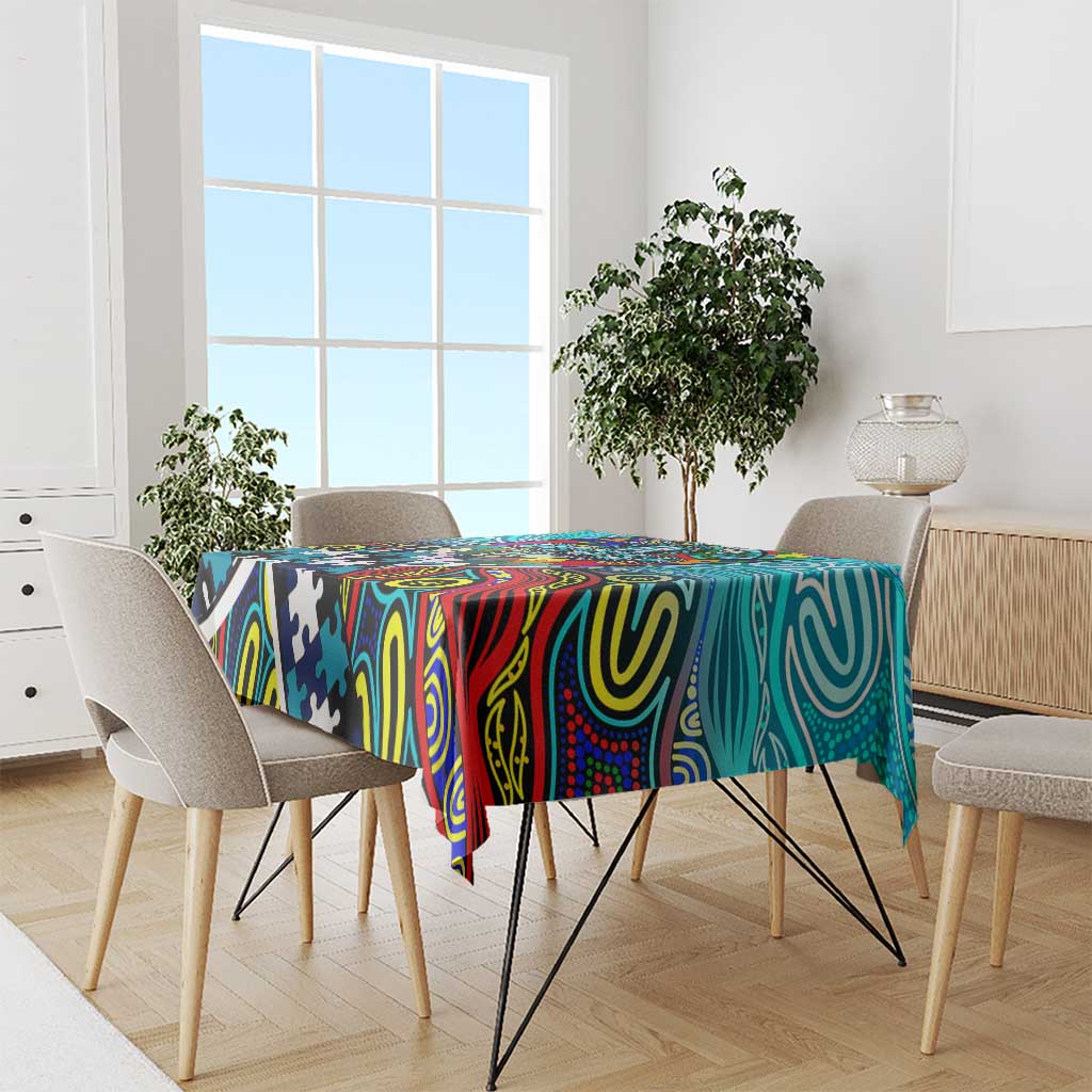 Autism Awareness Australia Port Adelaide Power Tablecloth Aboriginal Indigenous Art