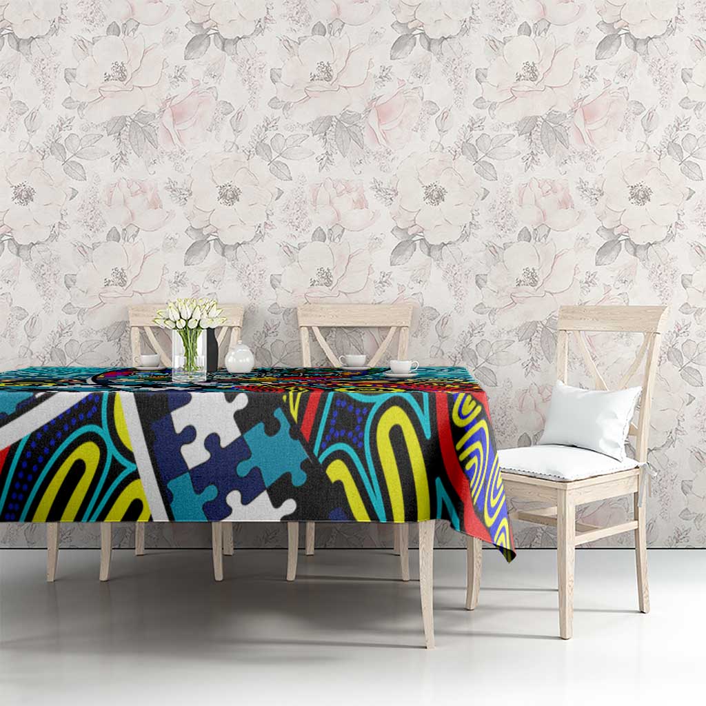 Autism Awareness Australia Port Adelaide Power Tablecloth Aboriginal Indigenous Art
