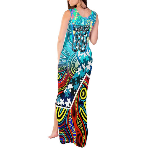 Autism Awareness Australia Port Adelaide Power Tank Maxi Dress Aboriginal Indigenous Art