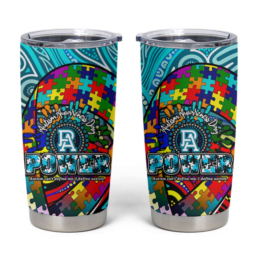 Autism Awareness Australia  Port Adelaide Power Tumbler Cup Aboriginal Indigenous Art
