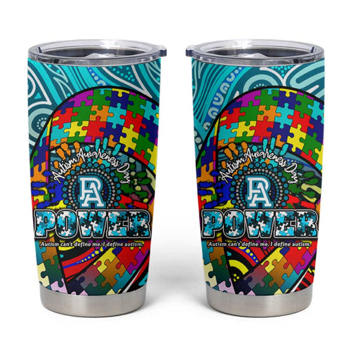 Autism Awareness Australia  Port Adelaide Power Tumbler Cup Aboriginal Indigenous Art