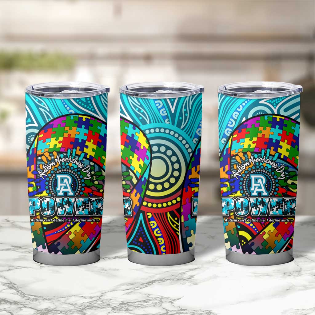 Autism Awareness Australia  Port Adelaide Power Tumbler Cup Aboriginal Indigenous Art