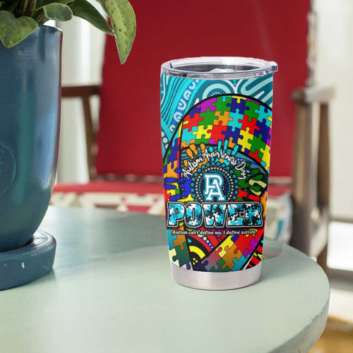 Autism Awareness Australia  Port Adelaide Power Tumbler Cup Aboriginal Indigenous Art