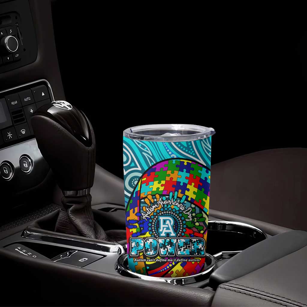 Autism Awareness Australia  Port Adelaide Power Tumbler Cup Aboriginal Indigenous Art